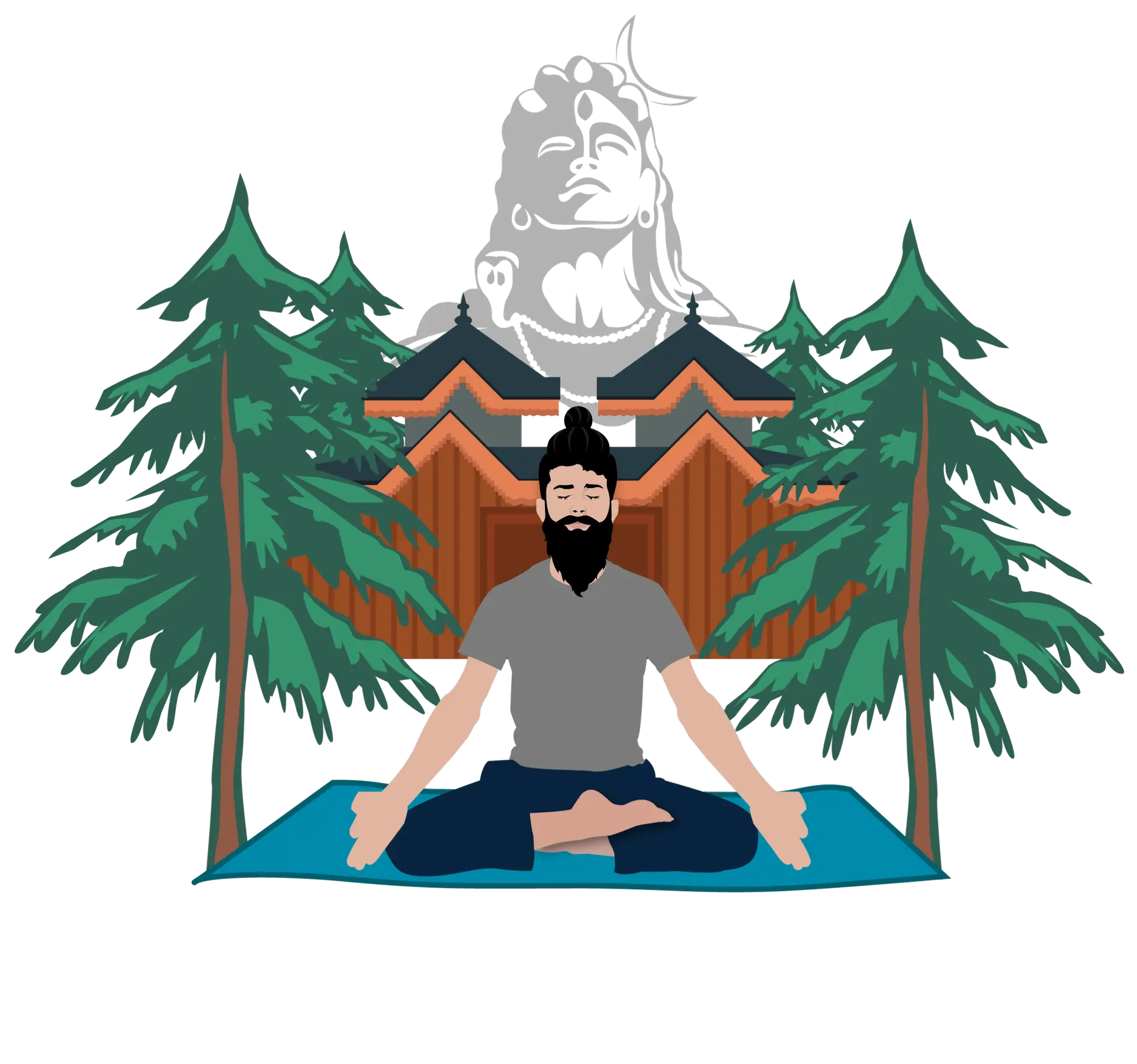 The Himachali Monk logo – a symbol of Himalayan yoga, Shiva consciousness, and spiritual service